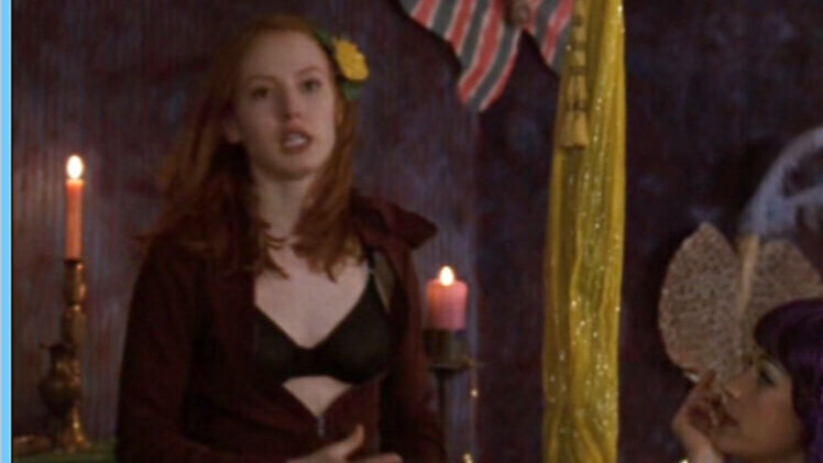 Sexiest Alicia Witt Scene in Playing Mona Lisa. Underwear, SFW, black bra. 582283