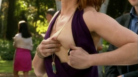 Alicia Witt Naked in House of Lies. Breasts, dress, grabbing breast. 757111
