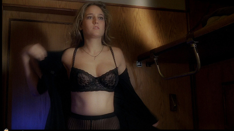 Leelee Sobieski in Night Train (2009) Underwear Black Bra Blonde 671444