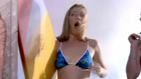 Hottest Melissa Joan Hart Scene in Sabrina, the Teenage Witch. Bikini, SFW, blue bikini. 653444