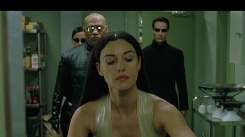 Monica Bellucci in The Matrix Reloaded (2003) Sexy Brunette Cleavage 743946