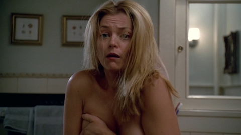 Sexiest Scenes of Det. Connie McDowell from NYPD Blue. Sexy, SFW, covering breasts with hands. 828197