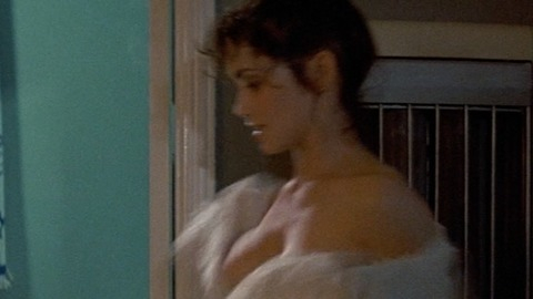 Hottest Stacey Nelkin Scene in Halloween III: Season of the Witch. Sexy, cleavage, fur blanket. 771650