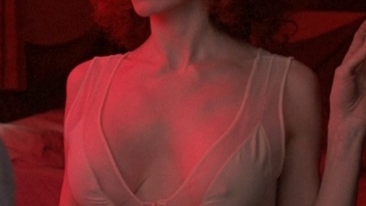 Sexiest Scenes of Ronda Ray from The Hotel New Hampshire. Sexy, cleavage, man at door. 780953