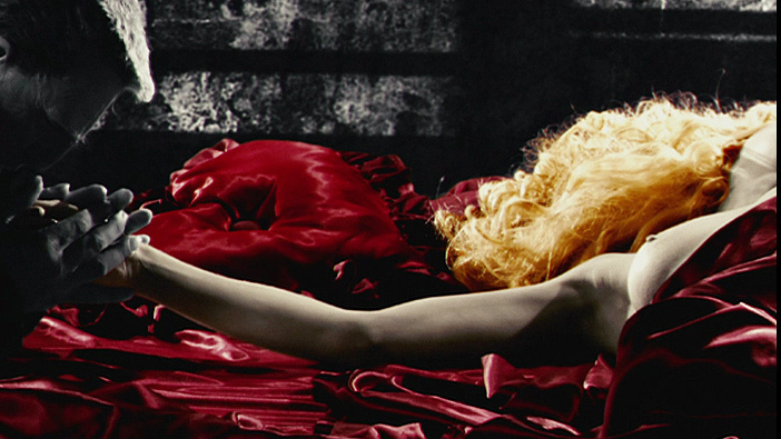 Jaime King Naked as Goldie / Wendy. Breasts, nude, red satin sheets. 671919