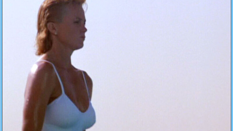 The Flamingo Kid's Sexiest Scenes with Janet Jones. Sexy, SFW, white swimsuit. 622074