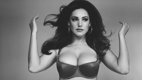 Kelly Brook in Kelly Brook - 2015 Calendar Behind the Scenes (2014) Underwear Big Breasts Black And White 751751