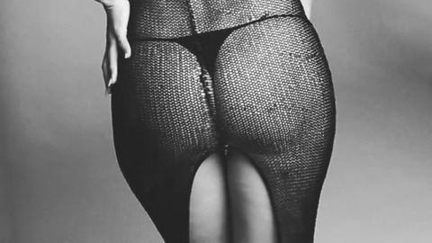 Kelly Brook in Kelly Brook - 2015 Calendar Behind the Scenes (2014) Thong Back Exposed Black And White 751756