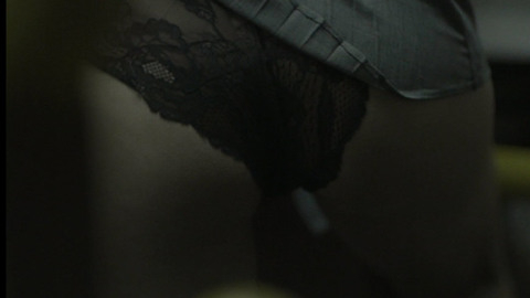 Kathleen Robertson in Boss (2011-2012) Underwear Black Lace Underwear Blue Skirt 701747