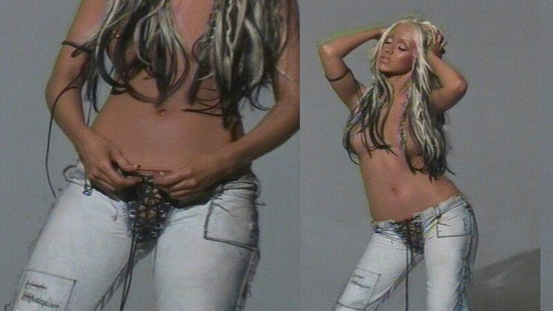 Christina Aguilera Naked as Herself. Breasts, collage, hair over breasts. 659115