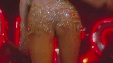 Christina Aguilera in Burlesque (2010) Sexy Dancing Gold Sequin Skirt 693821