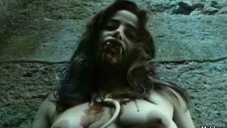 Katja Bienert Naked in Demon Terror. Breasts, bloody, brunette. 603031