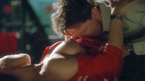 Ana Alvarez in Crusader (2005) Breasts Sexy Underwear Bra Pulled Down Breasts 1003193