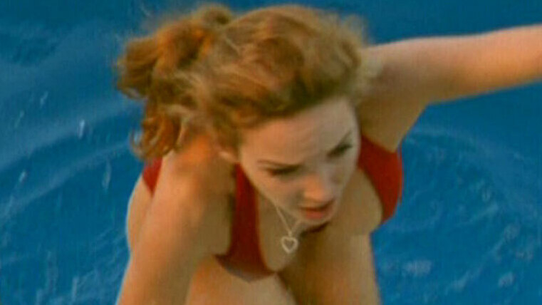 Sexiest Scenes of Emmanuelle / Céline from Traquée. Sexy, cleavage, getting out of pool. 625259
