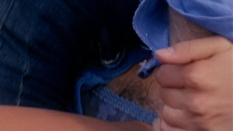 Gloria Guida Nude in Blue Jeans. Bush, Underwear, blue panties, close up. 788434