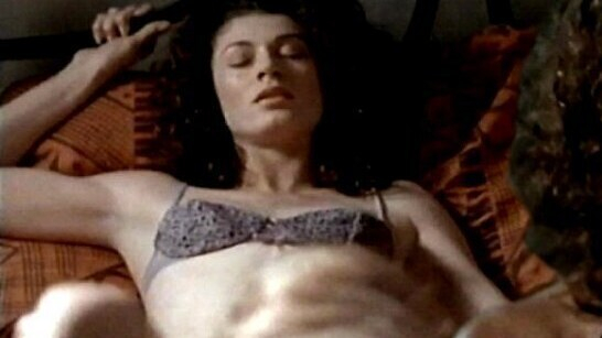 Hottest Caprice Benedetti Scene in Sleeping Together. Underwear, black bra, black thong. 567200