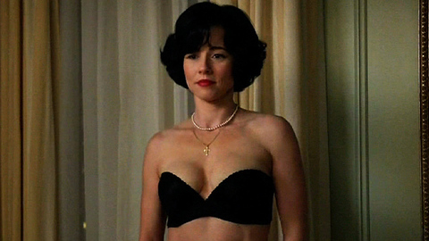 Linda Cardellini in Mad Men (2007-2015) Underwear Black Bra Black Hair 725369