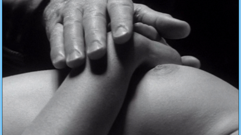 Veronica Vogler from Hour of the Wolf Naked. Breasts, black and white, hand on breast. 568835