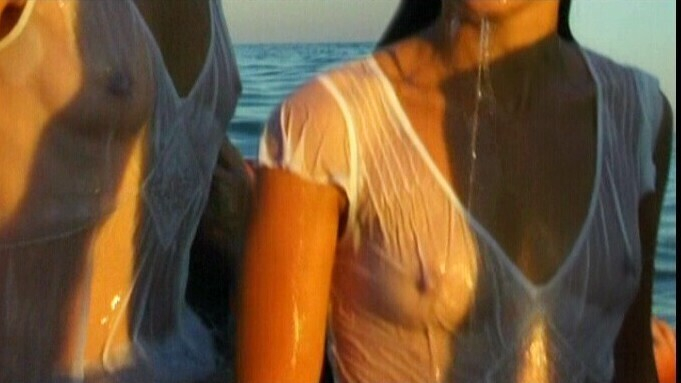 Sexiest Barbara Schulz Scene in Les textiles. Sexy, breasts through shirt, wet shirt. 552913