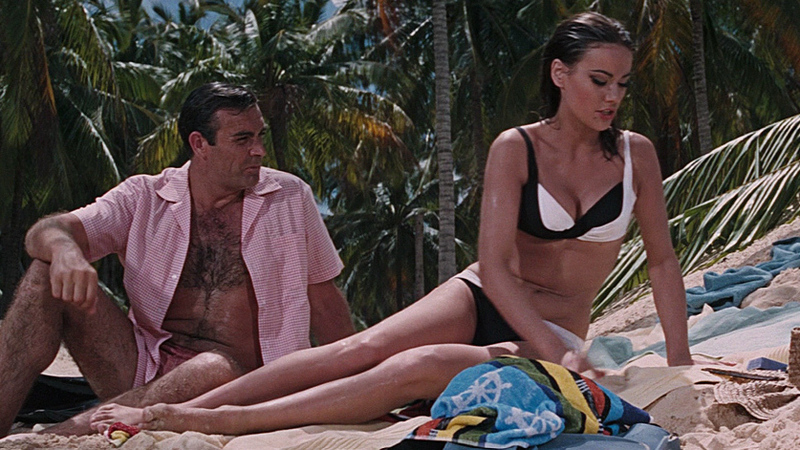 Sexiest Claudine Auger Scene in Thunderball. Bikini, beach, black and white bikini. 673111