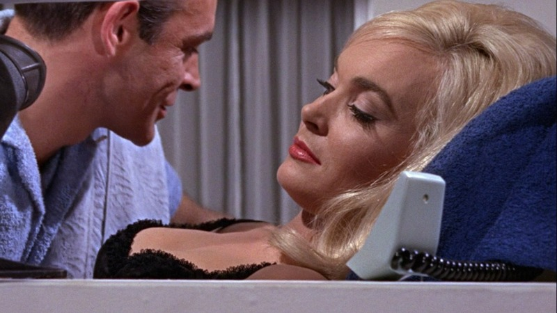 Sexiest Scenes of Jill Masterson from Goldfinger. Bikini, binoculars, black bikini. 777905