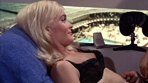 Sexiest Shirley Eaton Scene in Goldfinger. Bikini, SFW, black bikini. 777907
