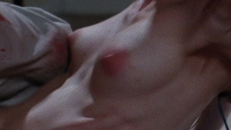 Maria Ford Nude in Slumber Party Massacre III. Breasts, bloody, brunette. 574090