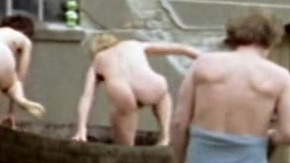 Nina Petri Nude as Gesine. Butt, getting into tub, man in towel. 789302