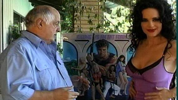Julie Strain Naked as Self. Breasts, black hair, collage. 672609