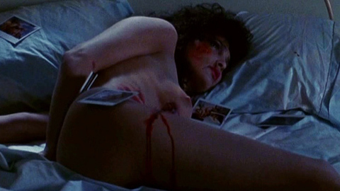 Julie Strain Naked in Out for Justice. Breasts, bloody, brunette. 704599