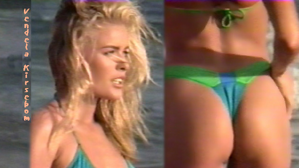Sports Illustrated 25th Anniversary Swimsuit Video 1989's Sexiest Scenes with Vendela Kirsebom. Thong, Bikini, SFW, back exposed. 533628