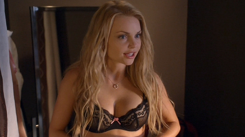 Izabella Miko in Love Bites (2011) Underwear Black Lacey Bra Blonde 698749