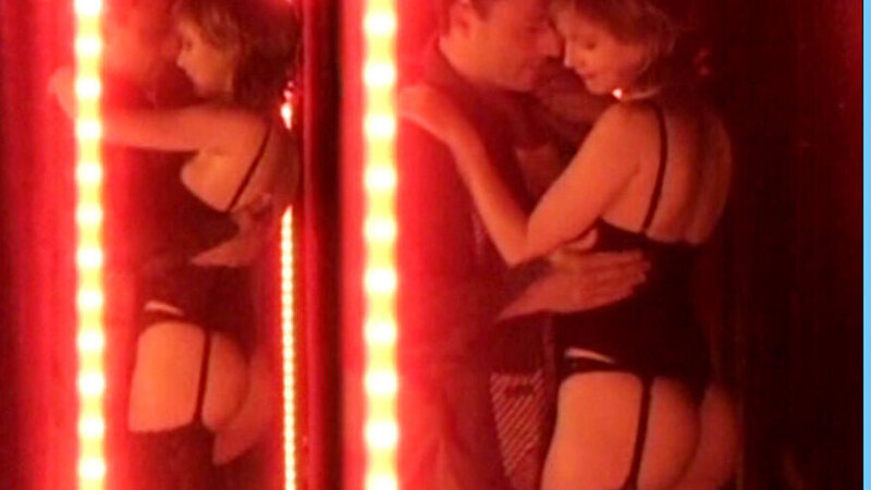 Hottest Stefanie Stappenbeck Scene in Hotte im Paradies. Underwear, black stockings, black thong. 615032