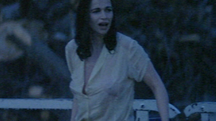 The Hairdresser's Husband's Sexiest Scenes with Anna Galiena. Sexy, breast through wet shirt, outdoors. 668592