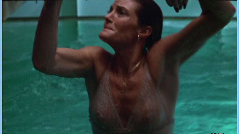 Sexiest Gail Strickland Scene in The Drowning Pool. Underwear, breasts through top, hanging. 566035