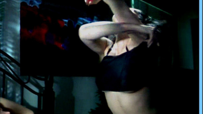 Sexiest Debbie Rochon Scene in American Nightmare. Sexy, black skirt, black top. 595423