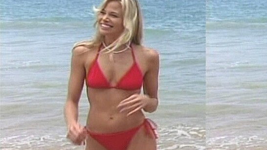 Sexiest Brooke Burns Scene in Average Joe: Hawaii. Bikini, blonde, cleavage. 660805