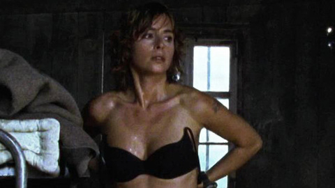 Christina Plate in Tödliche Diamanten (1998) Underwear Black Bra Brunette 722689