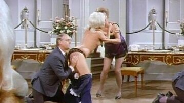 Nudes of Sue Lawson from Not Now Darling. Breasts, black panties, blue dress. 598092