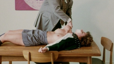 Kathy Graham Naked in Shivers. Breasts, curly hair, knee high socks. 751921