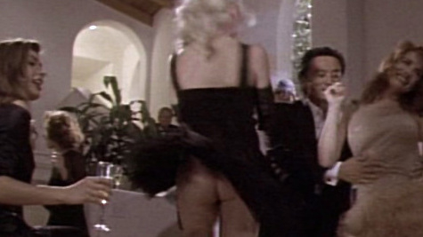Sexiest Scenes of Blonde from Rising Sun. Underwear, SFW, black dress. 550097