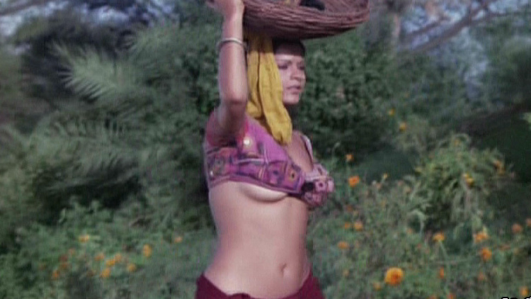 Sexiest Zeenat Aman Scene in Satyam, Shivam, Sundaram. Sexy, carrying basket, cleavage. 587335
