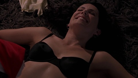 Lauren Graham in Bad Santa (2003) Sexy Underwear Black Bra Brunette 748670