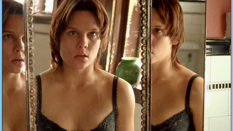 Sexiest Maya Stange Scene in Garage Days. Underwear, SFW, black bra. 602305