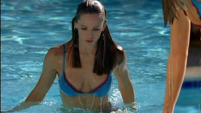 Hottest Jennifer Garner Scene in Alias. Bikini, SFW, blue bikini. 657662