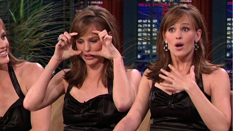 Hottest Jennifer Garner Scene in The Tonight Show with Jay Leno. Sexy, SFW, black dress. 659480