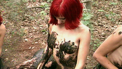 Esmerelda from Erotic Survivor Naked. Breasts, Lesbian, collage, covered in mud. 590795