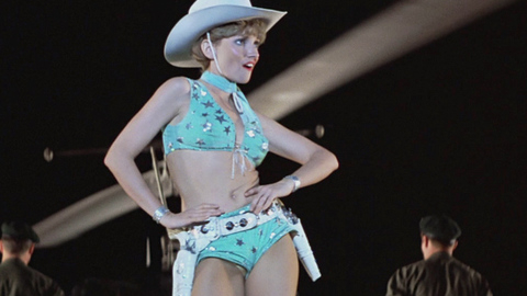 Cynthia Wood in Apocalypse Now Redux (2001) Sexy Blue Bikini Cowboy Hat 693322