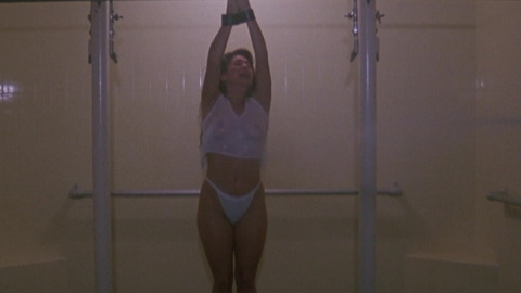 Hottest Cheryl Lawson Scene in The Dead Pit. Sexy, Underwear, brunette, handcuffed. 919826