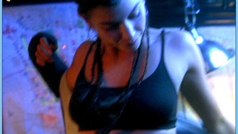 Hottest Jaclyn DeSantis Scene in Bomb the System. Underwear, black bra, cleavage. 626798